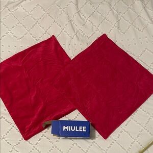 MIULEE Red Velvet Pillow Covers new set of 2